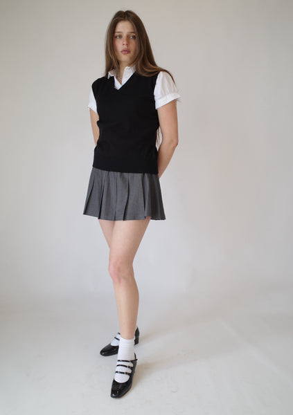 Grey Wool Pleated Skirt  L'cole Des Femmes