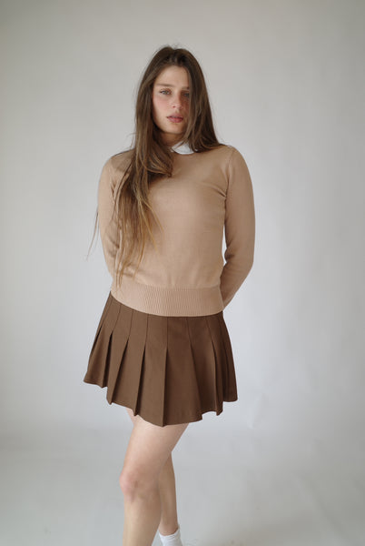 The Pleated Brown Skirt – L'école Des Femmes