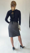 Grey Wool Pencil Skirt