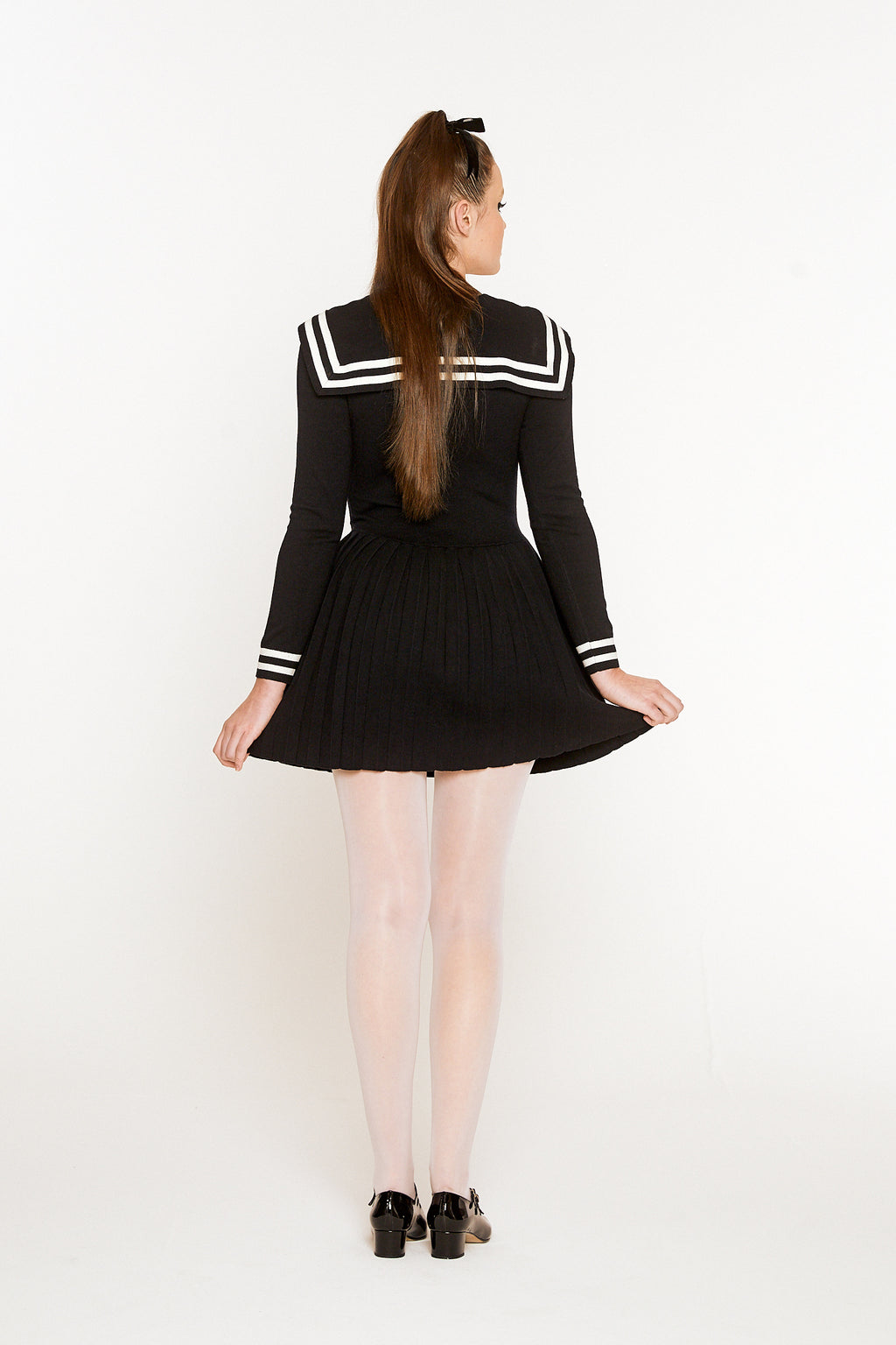 Sailor Pleated Knit Dress