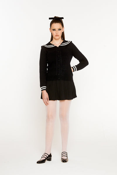 【ぽ⠀】Sailor knit top Retro French Sailor Top | Loose Knit Pullover | Mister Na Knits