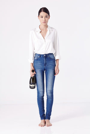 High Waisted Sunblast Skinny Jeans (Light & Medium Wash) L'cole Des Femmes High Waisted Sunblast Skinny Jeans (Light & Medium Wash) L'cole Des Femmes