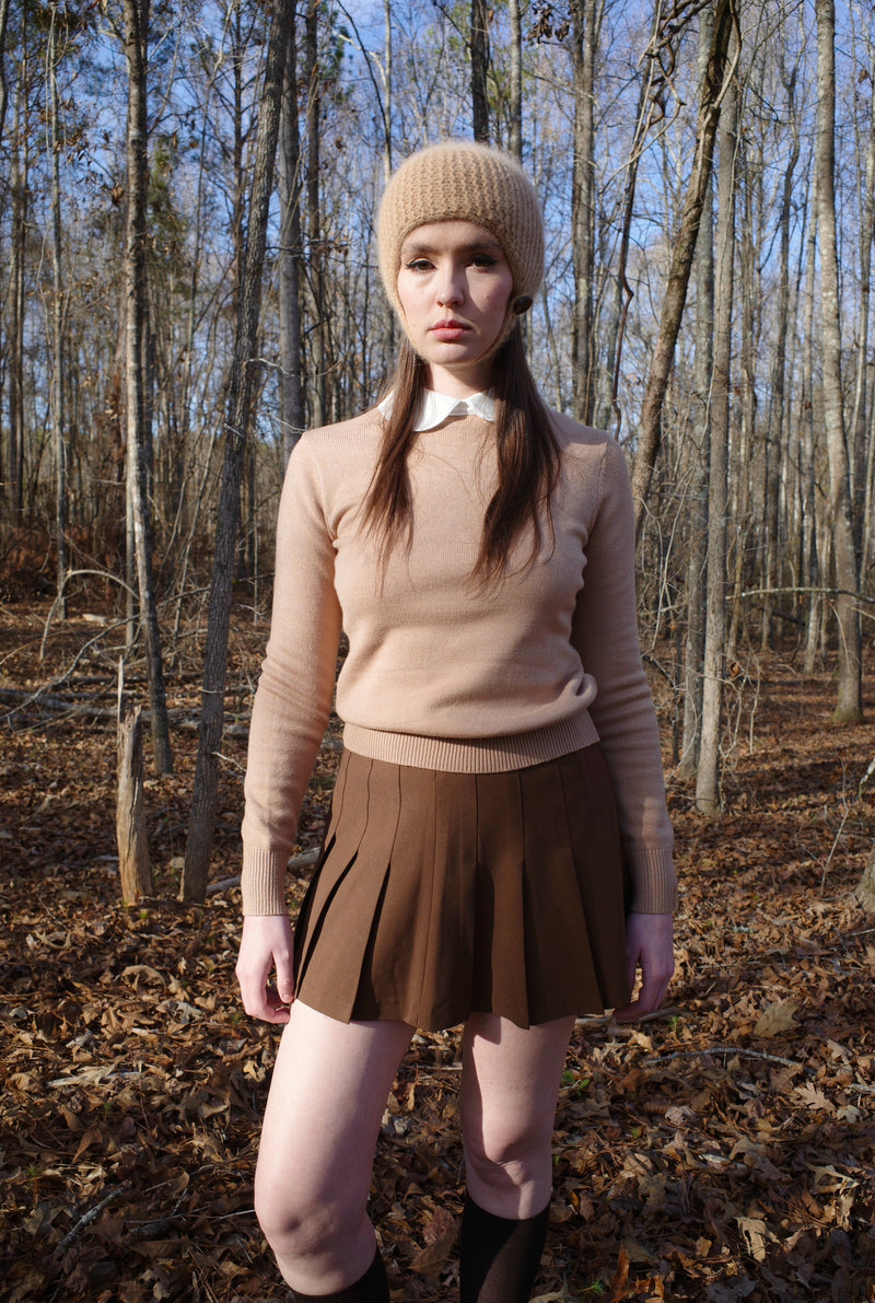 The Pleated Brown Skirt