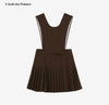 Brown Pleated Pinafore