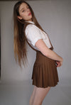 Brown Pleated Pinafore