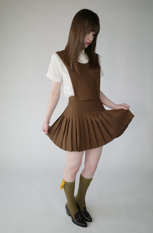 Brown Pleated Pinafore – L'école Des Femmes
