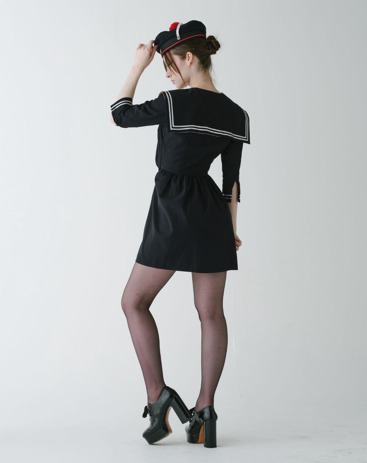 sailor dress for woman Navy Blue Collar Swing - Large Its elegant Sailor Dresses, Nautical Theme Dress,