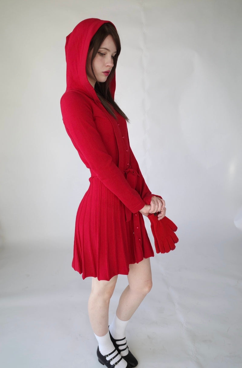 Red Riding Hood Knit Dress – L'école Des Femmes