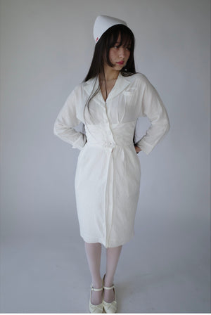 white nurse dress 1950's Nurse Uniform – L'école Des Femmes