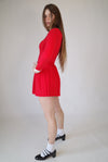 Alice Red Knit Peter Pan dress