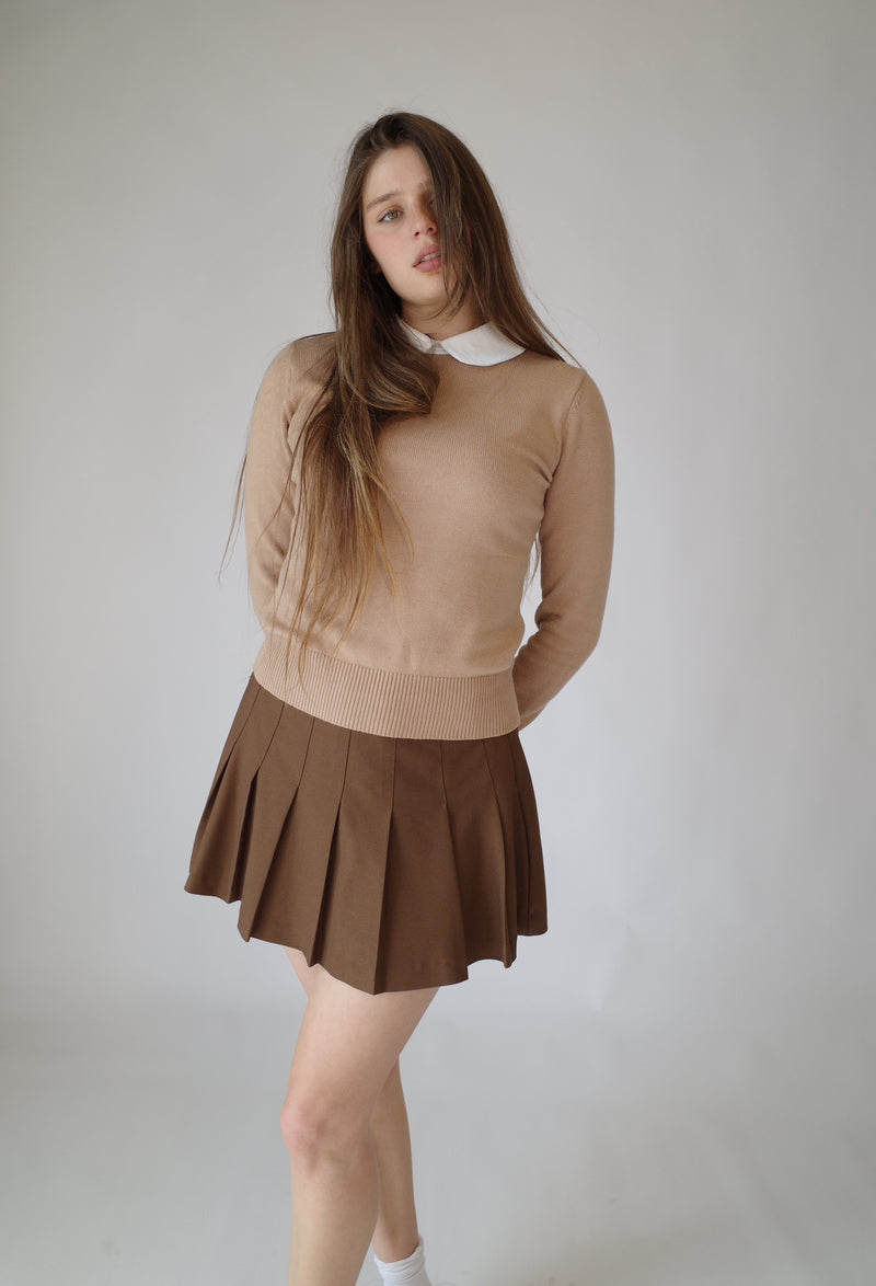 The Pleated Brown Skirt