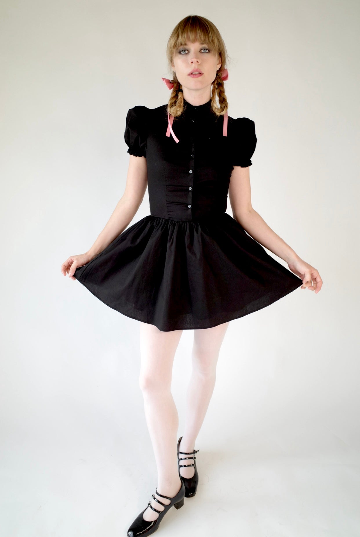 Doll Dress Short Black Dress With White Collar Wednesday Addams American Girl Basic Dress With Black Doll Dress Short Black Dress With White Collar Wednesday Addams American Girl Basic Dress With Black