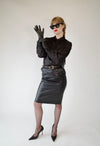 Leather pencil skirt with pockets