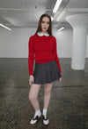 Peter Pan Collar Pullover ( Red)