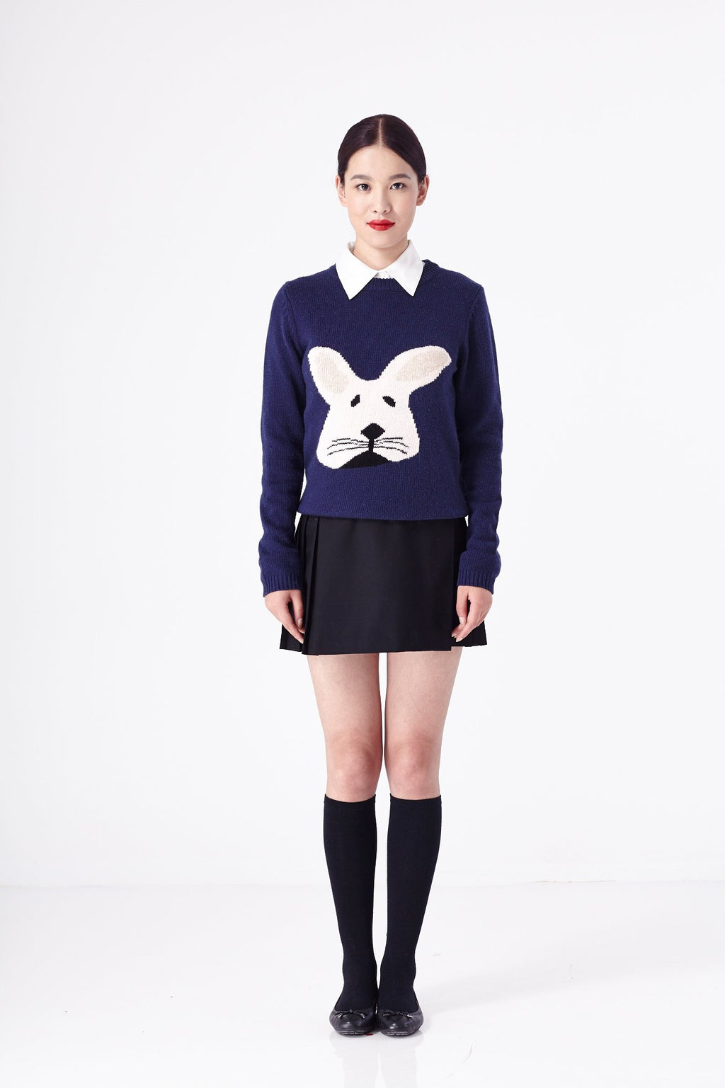Navy Bunny Sweater - L'école Des Femmes 