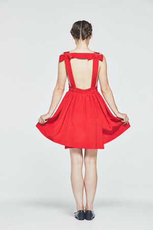 Bow Back Silk Dress (Red) L'cole Des Femmes Bow Back Silk Dress (Red) L'cole Des Femmes