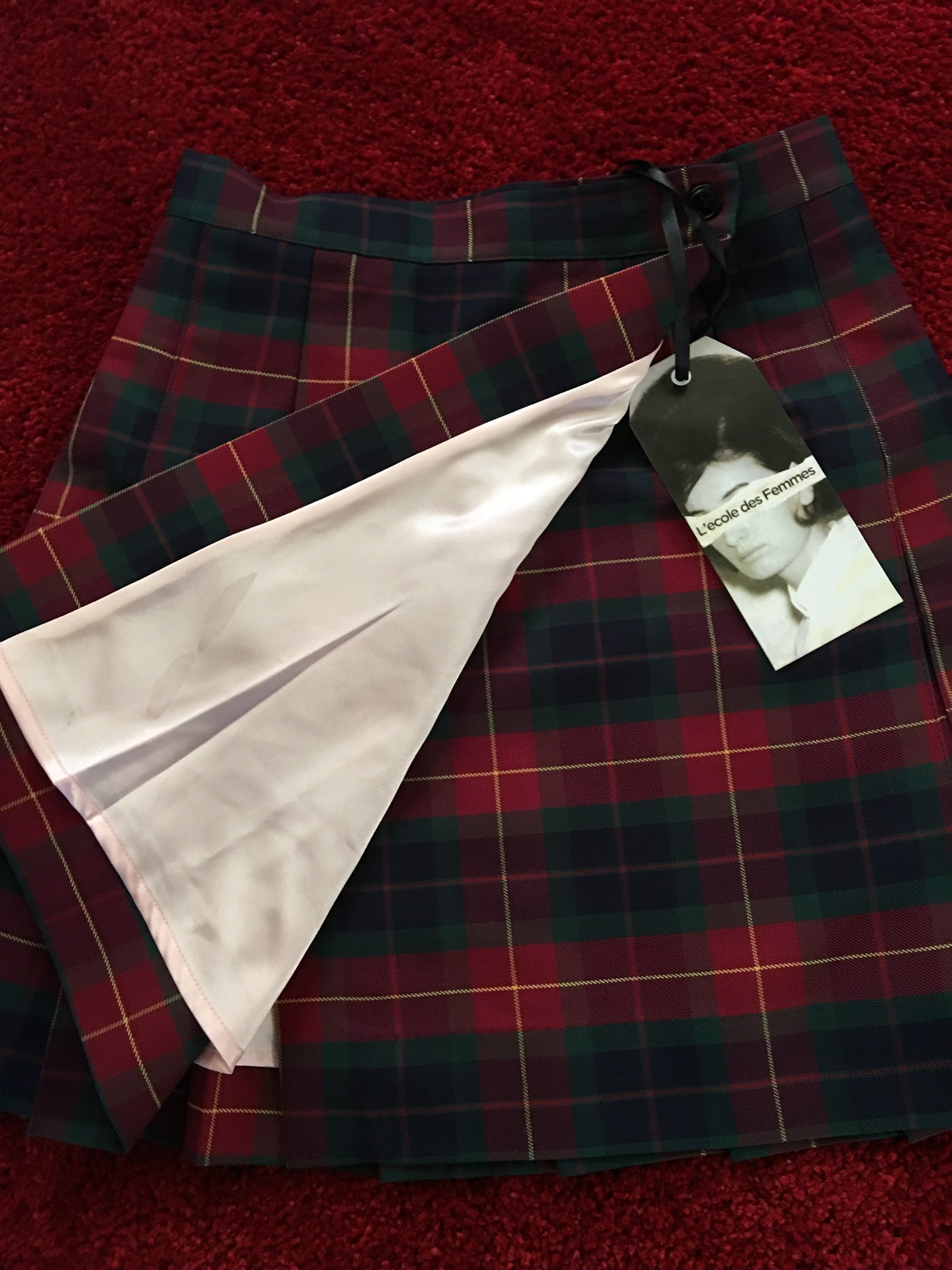 Plaid Pleated Schoolgirl Skirt Red L école Des Femmes