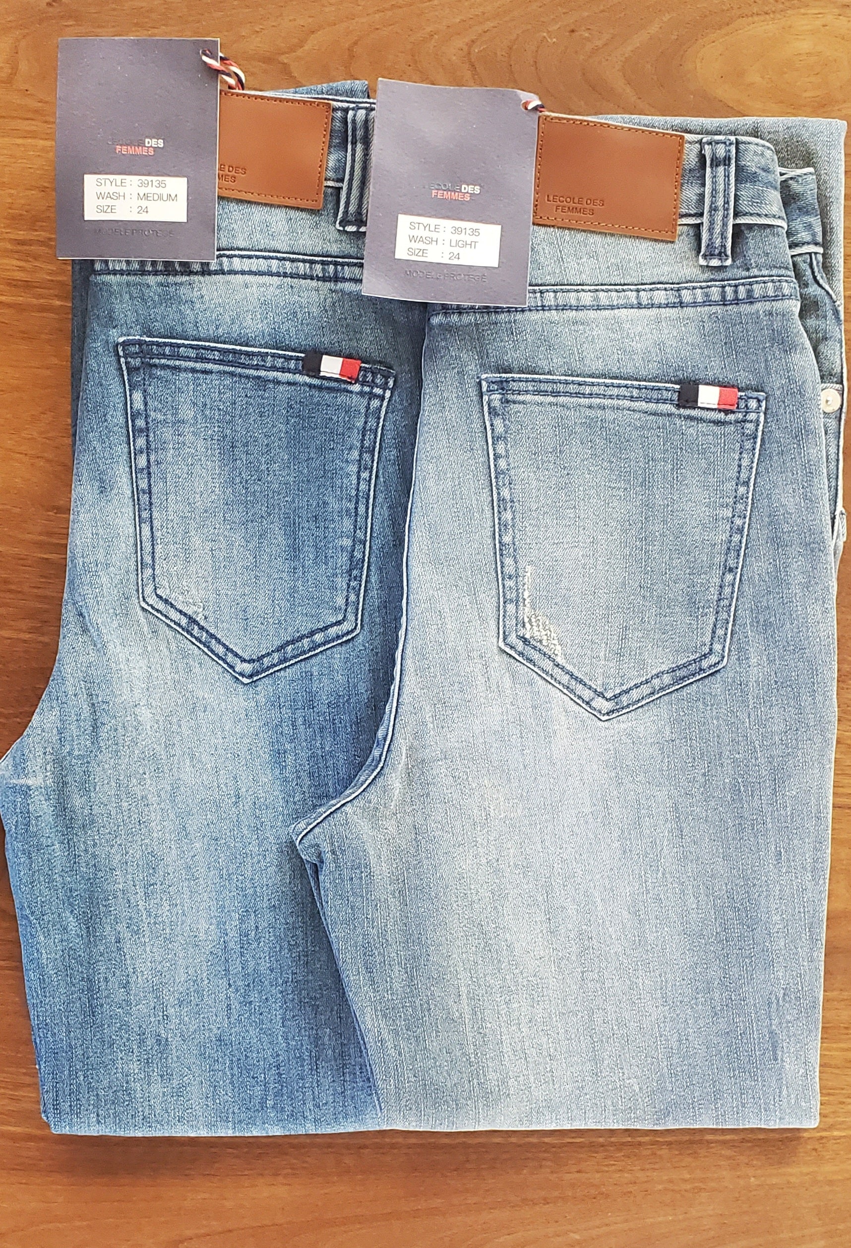 High Waisted Sunblast Skinny Jeans (Light & Medium Wash) – L\'école Des  Femmes