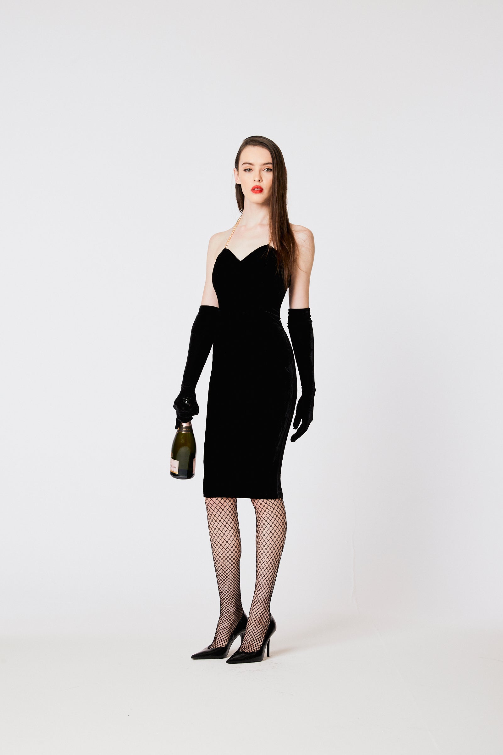 Halter Chain Velvet Dress L'cole Des Femmes Halter Chain Velvet Dress L'cole Des Femmes