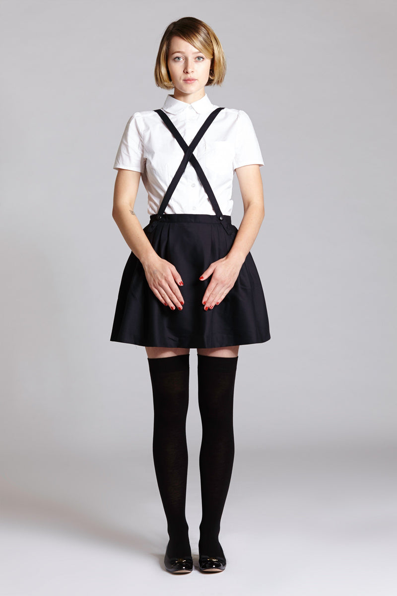 suspender dress INSPIRE CHIC Women's Overalls Suspenders V Neck A-Line Above Knee Pinafore DARITA SUSPENDER Women's Overall Pinafore Dress Button