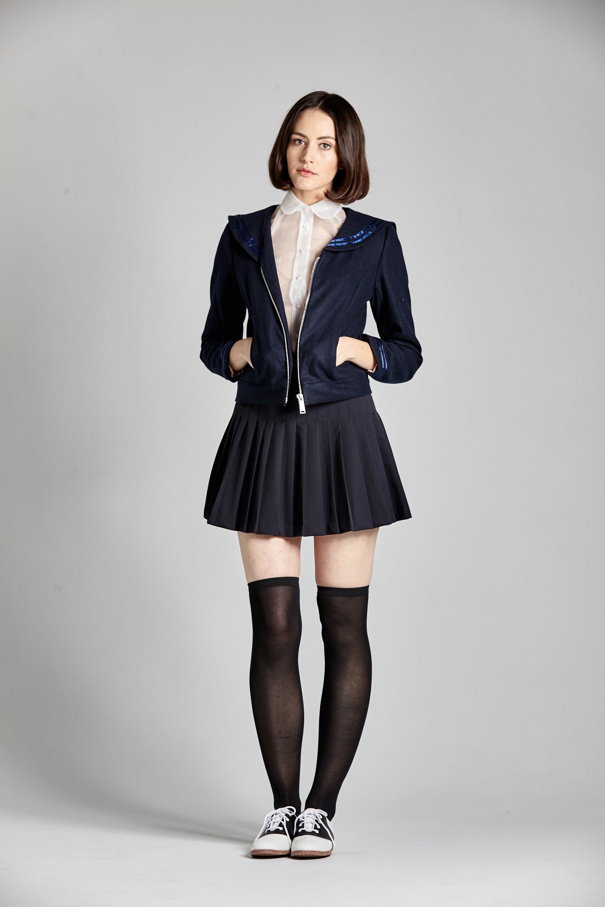 Dress Sailor Blazer Womens Navy Blue Trench Coat Womens Double