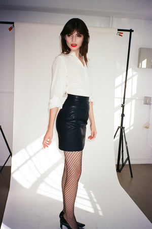 Vegan Leather Mini Skirt - L'école Des Femmes 