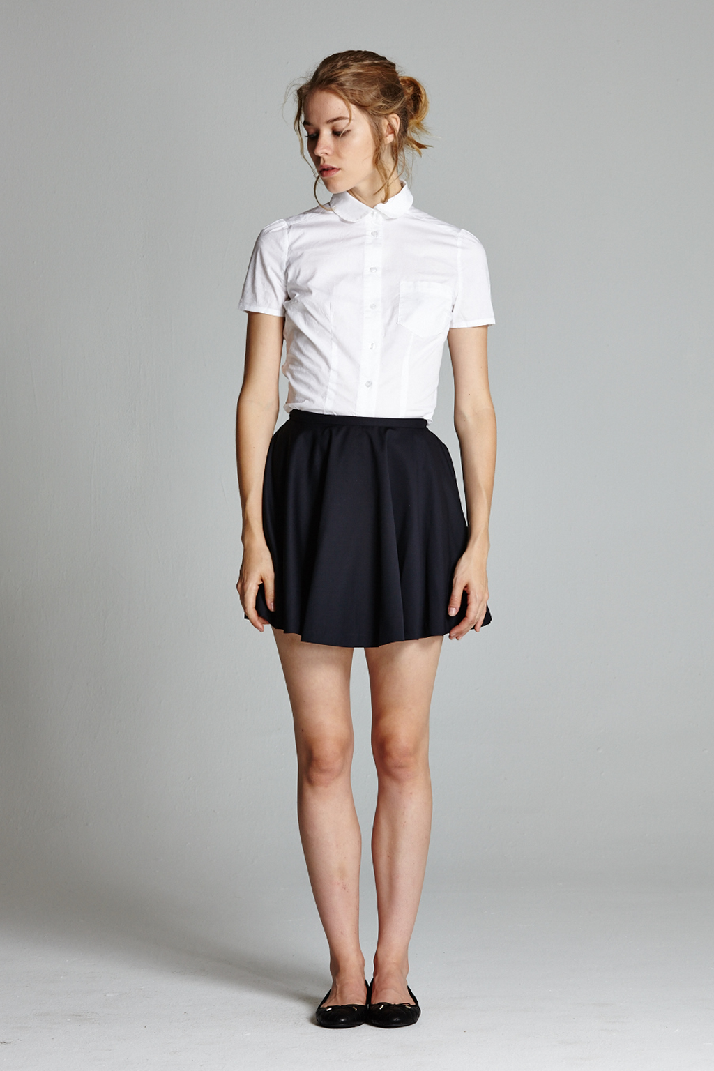 Peter Pan Collar Cotton Button Up L cole Des Femmes