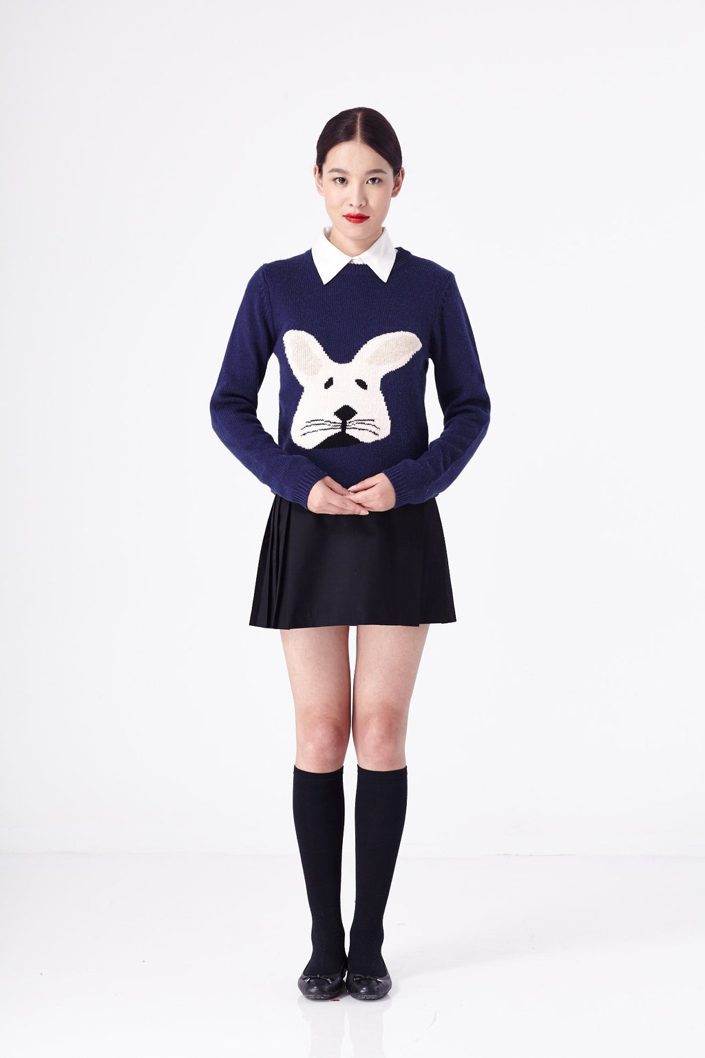 Navy Bunny Sweater - L'école Des Femmes 