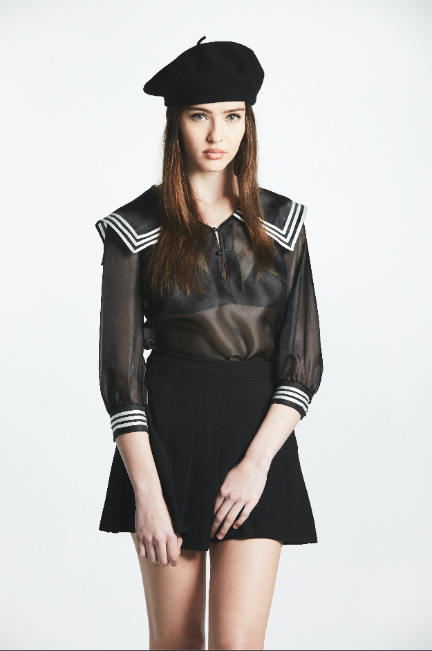 Sailor Organza Blouse (Black)