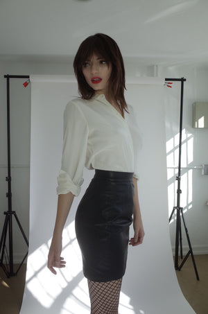 Vegan Leather Mini Skirt - L'école Des Femmes 