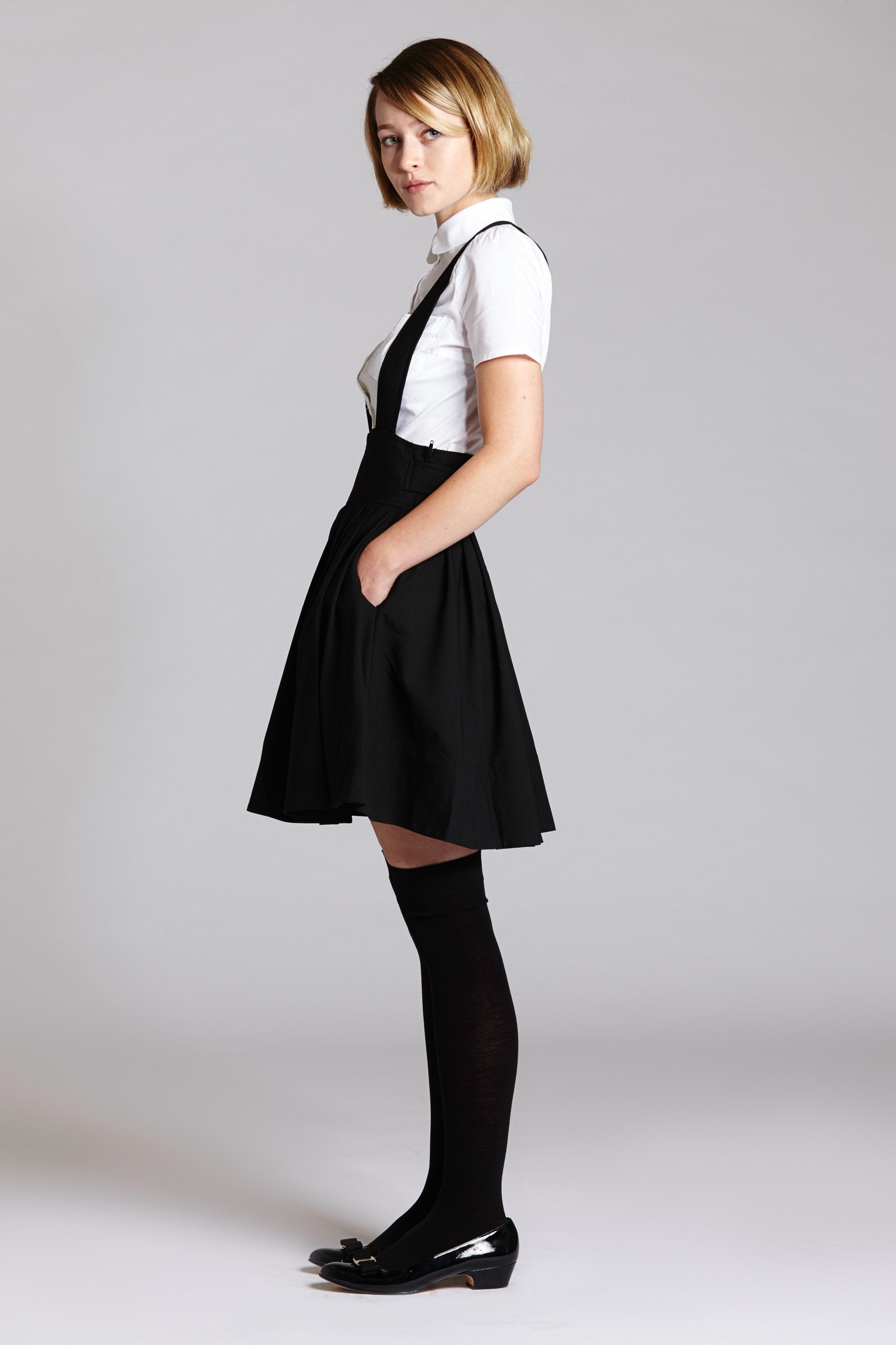 Suspender Skirt with Pockets L'cole Des Femmes Suspender Skirt with Pockets L'cole Des Femmes