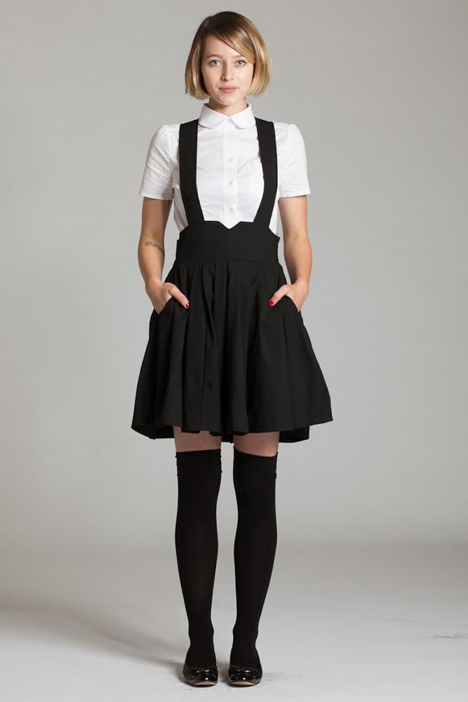 Suspender Skirt with Pockets