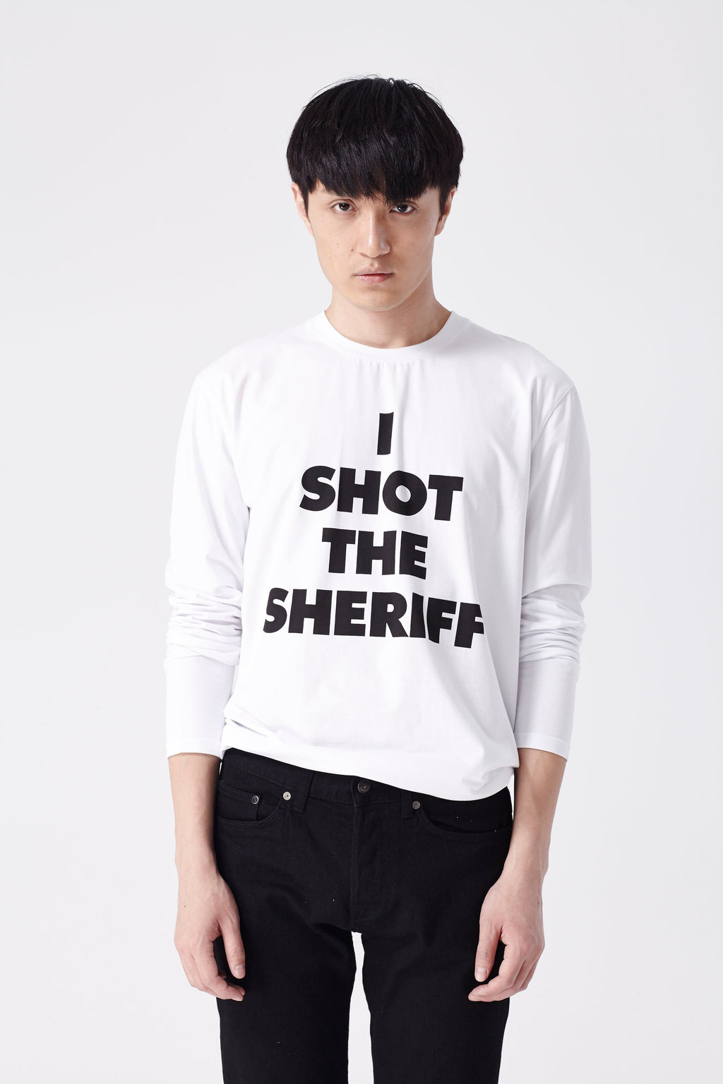 I Shot The Sheriff Long Sleeve Tee (White) - L'école Des Femmes 