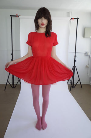 Red Bavarian Dress - L'école Des Femmes 