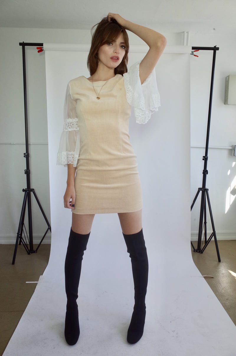 Velvet Angel Dress (Champagne) L'cole Des Femmes Velvet Angel Dress (Champagne) L'cole Des Femmes