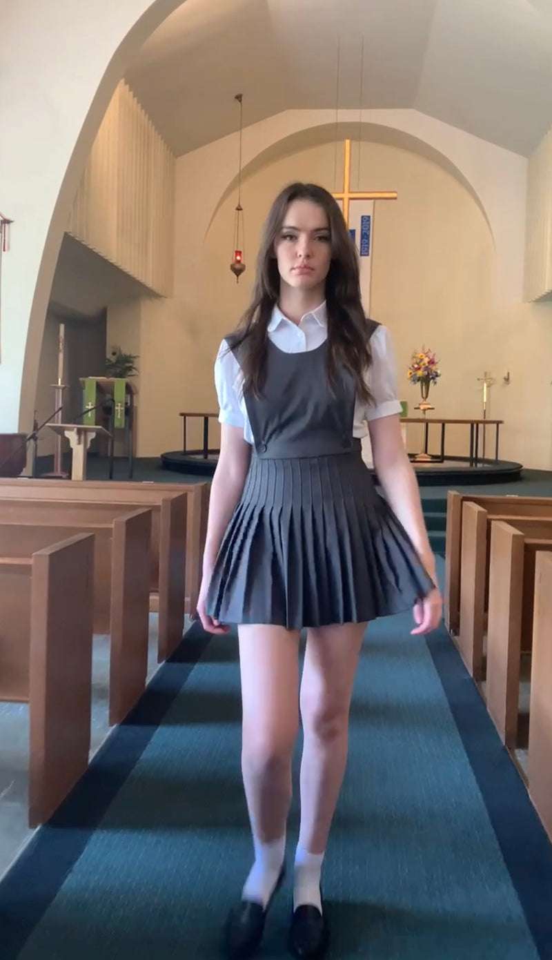 grey pinafore dress Mini Dress Grey Pinafore Dress Ladies Light Grey Check Belted Mini Pinafore Dress