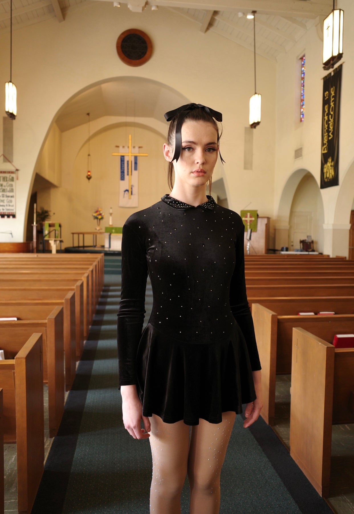 Black Velvet Figure Skating Dress Black Velvet Figure Skating Dress