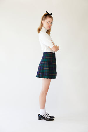School Girl Skirt (Green tartan)