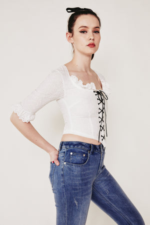Marquise eyelet top