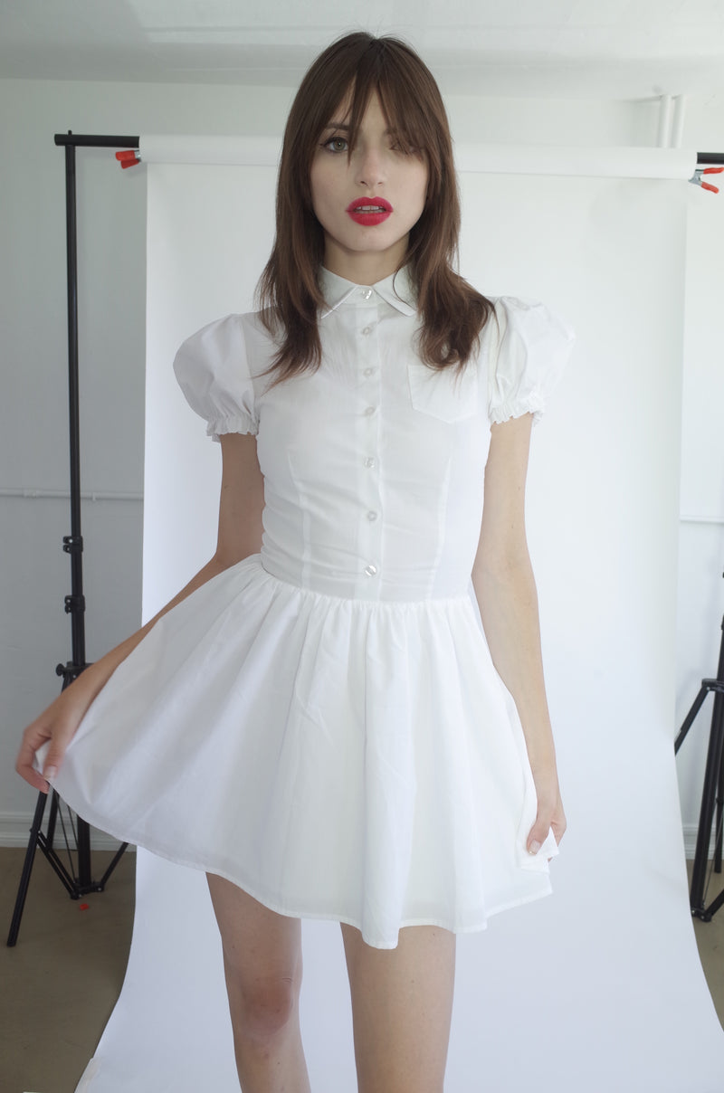 Baby Doll Dress (White) - L'école Des Femmes 