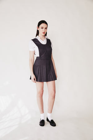 Grey Pleated Pinafore